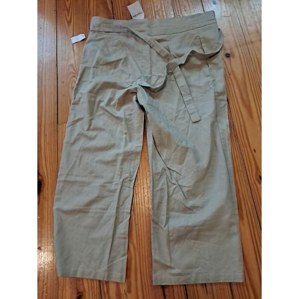 Grae Cove Womens 100% Linen Wide Leg Pants size S Stretch Waist High Rise NEW